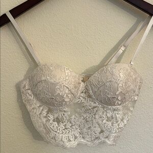 Love Culture White Corset-Style Top | Bra Padding & Hooks | Adjustable Straps